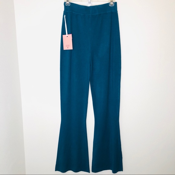 Victor Glemaud x Target High Rise Flare Sweater Pants Small Teal Pull On NEW SM - Picture 7 of 9